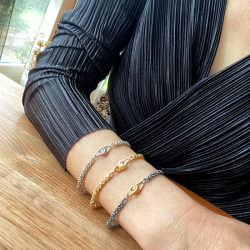 Armbnd eller Halskde - Rhodineret Diamond Star med Magnetls