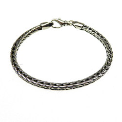 4mm Rvekde i Let Oxyderet Sterlingslv Armbnd &amp; Halskde