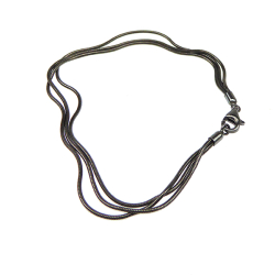 Armbnd &amp; halskde - 3 rk. Slange - Oxyderet