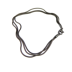 Armbnd & halskde - 3 rk. Slange - Oxyderet