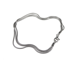 Armbnd &amp; halskde - 3 rk. Slange - Blank