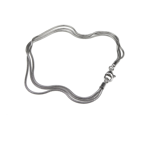 Armbnd & halskde - 3 rk. Slange - Blank