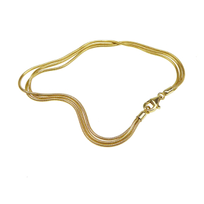 Armbnd & halskde - 3 rk.Slange/Forgyldt