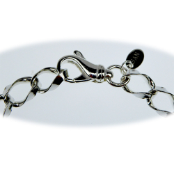 Armbnd eller halskde - Rolo Snoet i Blank Sterlingslv-Bredde 7,3mm