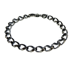 Armbnd eller halskde - Rolo Snoet i Letoxideret Sterlingslv-Bredde 7,3mm