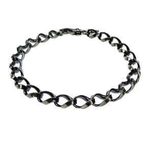 Armbnd & halskde - Rolo Snoet i Letoxideret Sterlingslv-Bredde 7,3mm