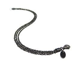 Armbnd eller Halskde - 3 rkket DiamondCut &amp; Oxyderet