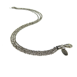 Armbnd eller Halskde - 3 rkket DiamondCut &amp; Rhodineret