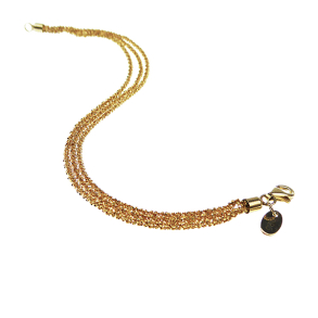 Armbnd eller Halskde - 3 rkket DiamondCut & Forgyldt