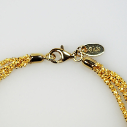 Armbnd eller Halskde - 3 rkket DiamondCut &amp; Forgyldt