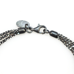 Armbnd eller Halskde - 3 rkket DiamondCut &amp; Oxyderet