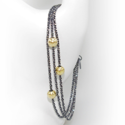 Armbnd &amp; Halskde - 3 rk. med 3 stk Magic Beads-6mm