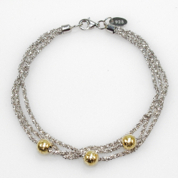 Armbnd &amp; Halskde - 3 rk. med 3 stk Magic Beads-6mm