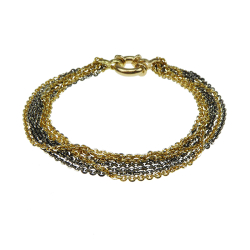 Armbnd eller Halskde -8 rkket m.Multifunktioner-Sort/Forgyldt 