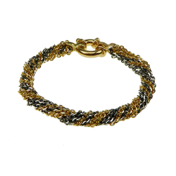 Armbnd eller Halskde -8 rkket m.Multifunktioner-Sort/Forgyldt 