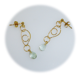 reringe - Grn Ametyst/ 925/forgyldt.