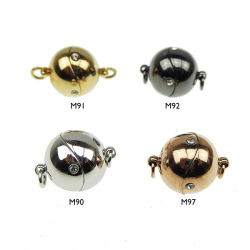 Magnetls - 12mm - Sterlingslv/925 - glat med CZ